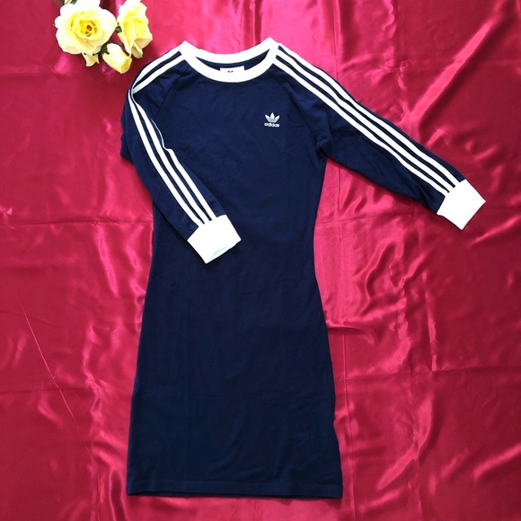 adidas Dresses & Skirts - Adidas 3/4 Sleeve Casual/T-Shirt Dress With Crew Neck In Navy Blue
